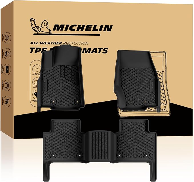 Michelin Vehicle Mats, Premier Series All-Weather TPE Custom Fit Liner for 2022-2026 Jeep Grand Cherokee WL Include 4xe 5-Seat Floor Mats, Not for L or WK (3 Piece)