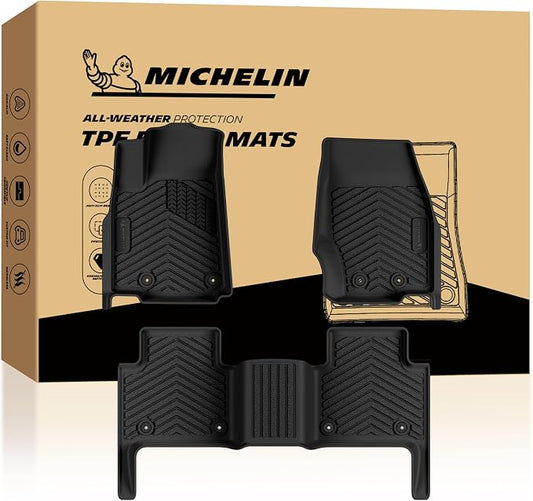 Michelin Vehicle Mats, Premier Series All-Weather TPE Custom Fit Liner for 2022-2026 Jeep Grand Cherokee WL Include 4xe 5-Seat Floor Mats, Not for L or WK (3 Piece)