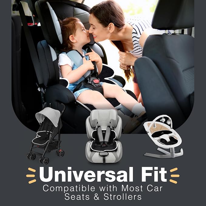 Bear and Care - Piddle Pads - Strollers, Bouncers & Car Seat Pad, Waterproof & Machine-Washable Cover on Car Potty for Toddler Toilet Training (Black, Pack of 2)