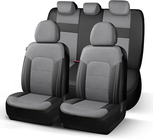 HChengkikz Car Seat Covers, Air Mesh, Breathable (Black + Gray) | Airbag Compatible, Automotive Comfort Protection, Universal Fit for Most Cars,Trucks,SUVs