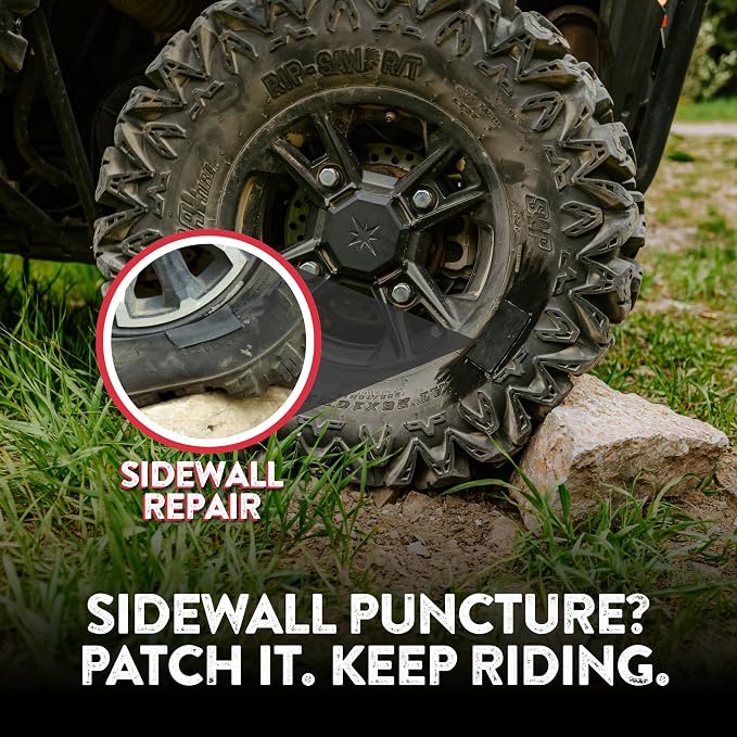 GlueTread Full-Size 4x4 Sidewall Tire Repair Kit | Sidewall Tire Patch Kit Puncture Repair Kit for Off-Road 4x4 Vehicles | Improved Rubber Formula No Accelerator Needed 10 Minutes Curing Time