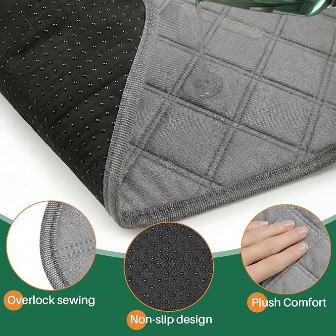 4 Pack Waterproof Chair Pads for Incontinence - Waterproof Seat Protector Pads 22" X 21", Resuable Washable Non-Slip Absorbent Chair Seat - Absorbent for Bed, Seat, Car, Wheelchair & Recliner（Gray）