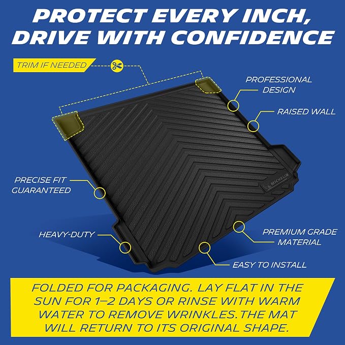 Michelin Vehicle Mats for 2019-2026 BMW X5 PHEV, 5 Seats, Trunk Mat 1PCS | Not Fit 7 Seats/Luggage Compartment, Custom Fit, All-Weather TPE Car Mat Accessories Cargo Liner, Premier