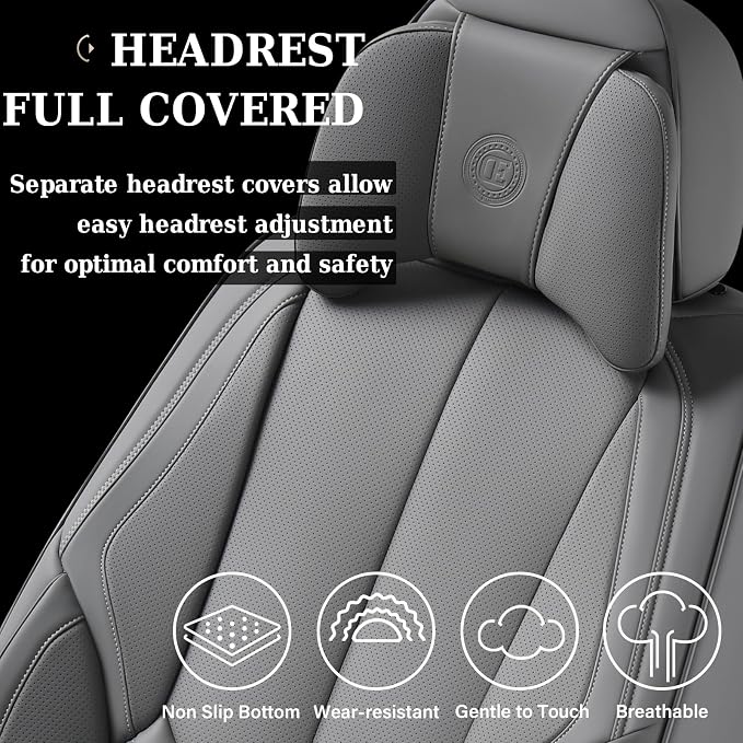 Coverado Car Seat Covers, Seat Covers for Cars, Waterproof Leather Auto Seat Protectors, Leather Car Seat Cushion, Car Interiors Accessories Universal Fit for Most Cars