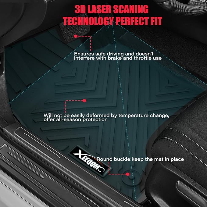 Floor mats for 2020-2025 2026 Ford Explorer 6 Seats Trunk Mat with Backrest Mat All Weather TPE Rubber Cargo Liner for 2020 2021 2022 2023 2024 2025 2026 Ford Explorer Accessories