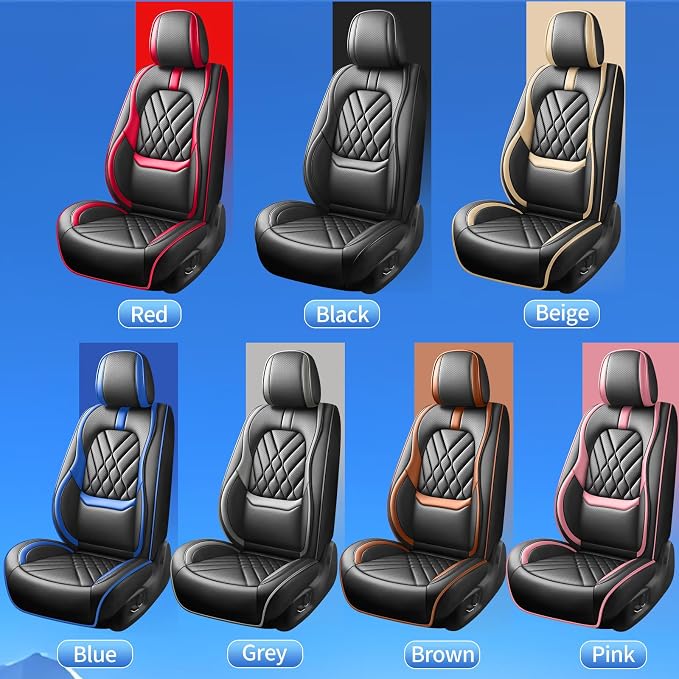 Fit Frontier Car Seat Covers Compatible with Nissan Frontier 2009-2025 2026-Premium Leather,Waterproof,Breathable,Airbag Compatible &All-Weather Seat Cushion Protecto(5 Seats Full Set,Black)