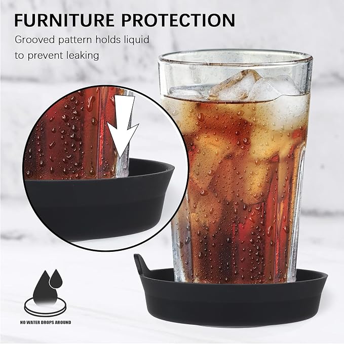 Amooca Automotive Cup Holders Universal Car Cup Coaster Waterproof Non-Slip Sift-Proof Spill Holder Car Interior Accessories 2 Pack Black Floral