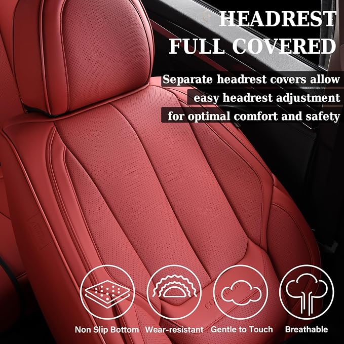 Coverado Car Seat Covers, Seat Covers for Cars, Waterproof Leather Auto Seat Protectors, Leather Car Seat Cushion, Car Interiors Accessories Universal Fit for Most Cars