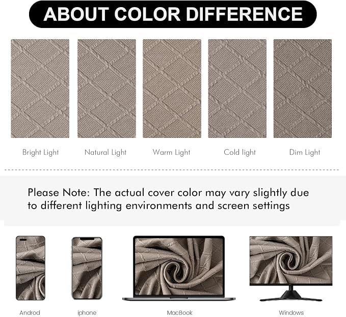 Genina Waterproof Seat Covers for Dining Room Chairs Covers Dining Chair Cover Kitchen Chair Covers (Taupe, 6 Pcs)
