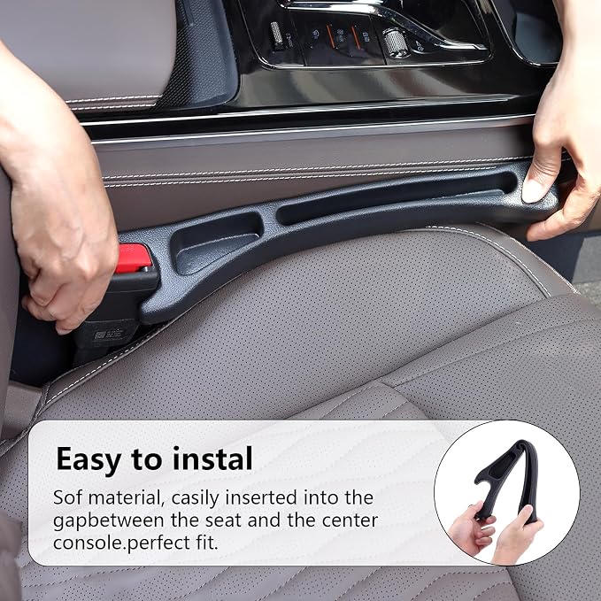 【Compatible with 2024 2025 2026 Chevy Trax/Malibu】 Seat Gap Filler .No Drop Seat Guard Compatible with Chevy Malibu,Drop Seat Guards for Cars(2Pcs),Emergency Keychain Car Escape Tool(2Pcs)