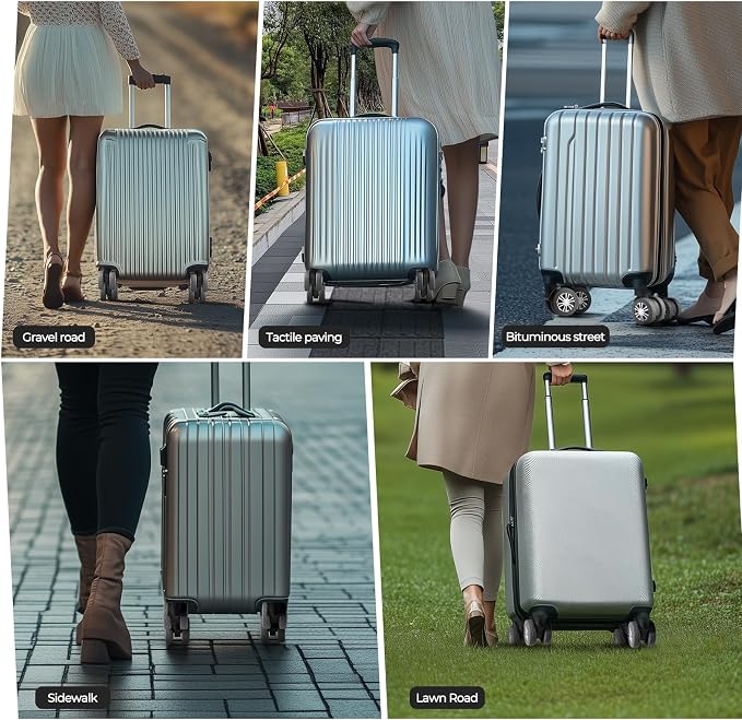 8Pcs Upgrade Luggage Wheel Covers, Travel Accessories (Grey) | Wear-resistant & anti-noise silicone covers. Fits 2-2.4" wheels. Protects suitcase wheels. Travel essential for suitcases