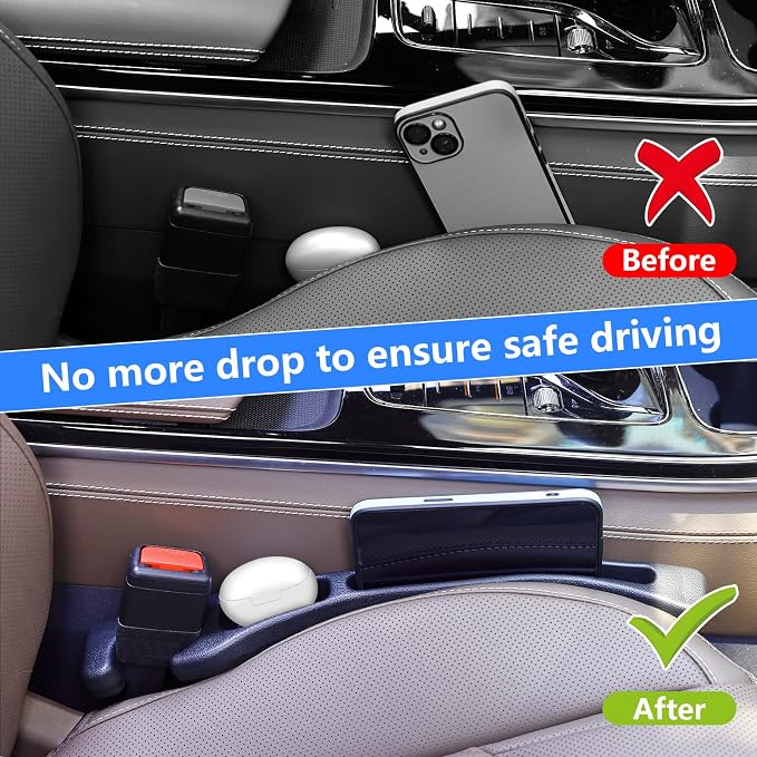 LLXGAB【Compatible with Nissan Frontier】 Seat Gap Filler,No Drop Seat Guard Compatible with Nissan Frontier,Drop Seat Guards for Cars(2Pcs),Emergency Keychain Car Escape Tool(2Pcs)