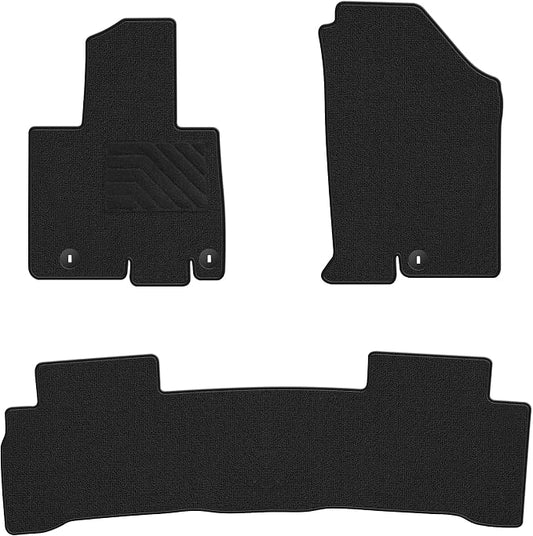 Carpet Floor Mats Custom Fit for Hyundai Tucson (Not for Hybrid) 2022 2023 2024 2025 2026, 1st and 2nd Row Set All Weather Anti-Slip Waterproof Back Floor Liners - 3pc
