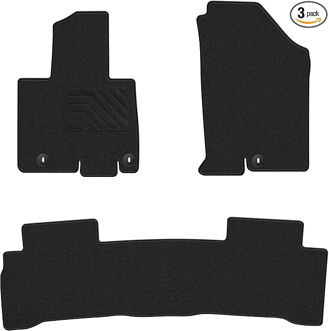 Carpet Floor Mats for Hyundai Tucson (Not for Hybrid) 2022 2023 2024 2025 2026 - Custom Fit 1st and 2nd Row Set All Weather Anti-Slip Waterproof Black Floor Liners Tucson Accessories, 3PCS