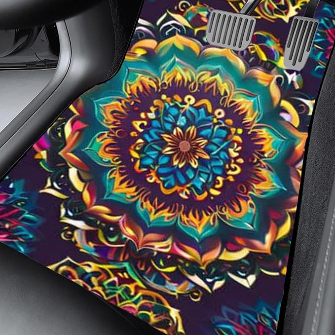Car Floor Mats Non-Slip Automotive Floor Mats All-Weather Front Rear Car Floor Foot Mat Sets of 4 Pieces Foot Mats Rugs Carpet for Car Trucks SUV Sedans (FUGU-04)