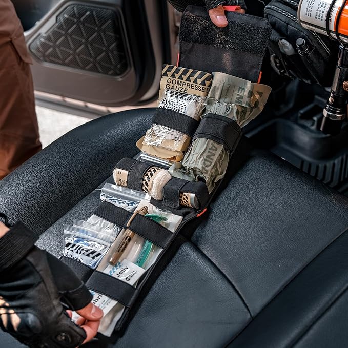 RHINO RESCUE Car Tactical IFAK Trauma Kit with C-A-T Tourniquet | TCCC Compliant, Quick Release, First Aid Kits for Vehicles, Molle Pouch for Military, Combat, Car, Van, ATV