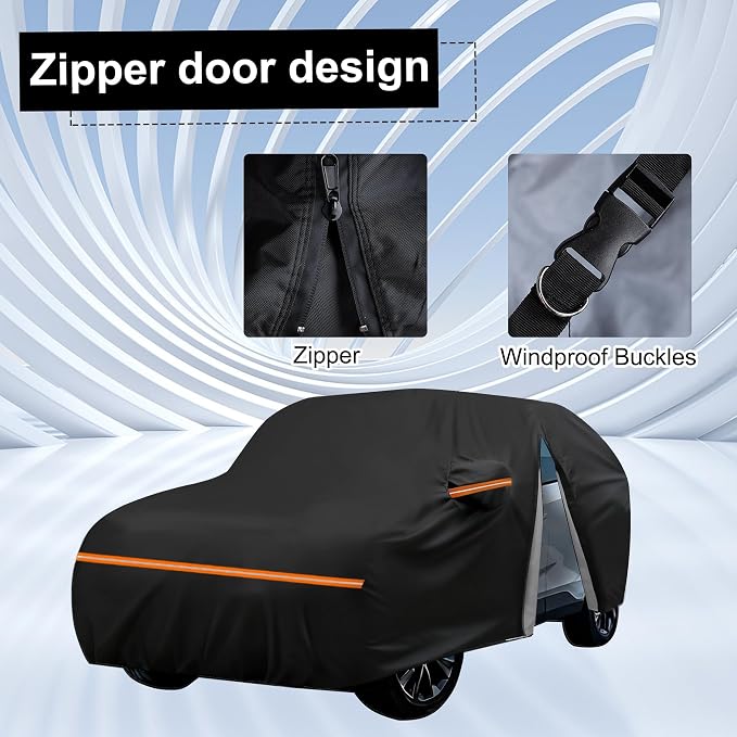 Amooca Heavy-Duty Car Covers Custom Fit for Toyota RAV4 2005-2025 for Honda CRV 1997-2025 Waterproof Sun-Proof All Weather Snow Cover 420D with Door Zipper Cotton Lining