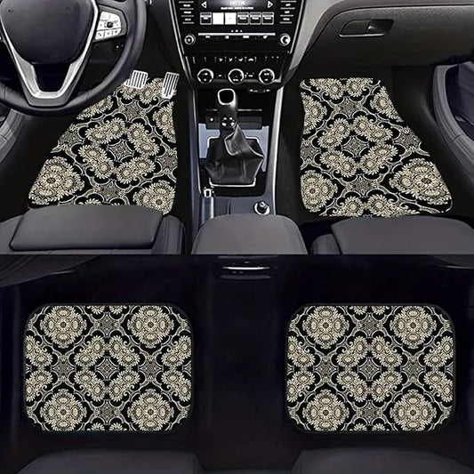 Car Floor Mats Non-Slip Automotive Floor Mats All-Weather Front Rear Car Floor Foot Mat Sets of 4 Pieces Foot Mats Rugs Carpet for Car Trucks SUV Sedans (NO.58)