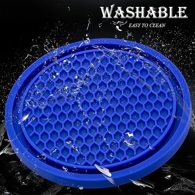 2PCS Car Cup Holder Coaster, Universal Auto Non-Slip Cup Holder Coaster, 2.75In Universal Non-Slip Recessed Car Interior Accessories (Deep Blue)