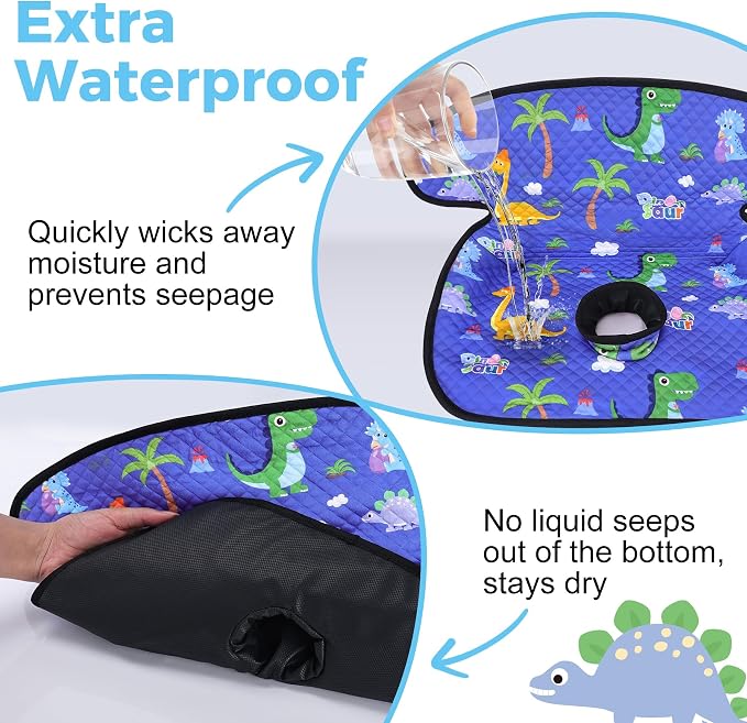 2 Pack Car Seat Protector for Potty Training, Waterproof Piddle Pad with 360° Leak-Proof & Non-Slip Backing, Portable Seat Cover for Toddler, Fits Car Seats Strollers High Chairs(Blue, 2PC)