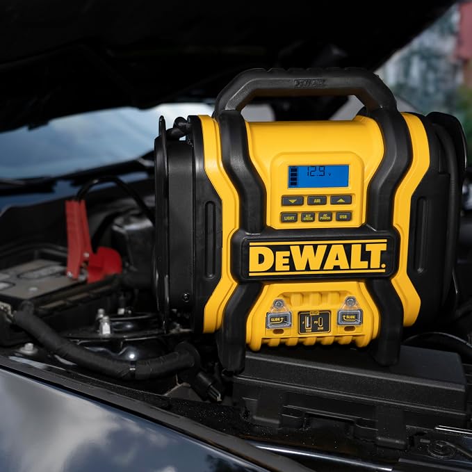 DEWALT DXAEPS14 2000 Amp Portable Battery Jump Starter with Compressor | Power Station with 500W AC Power and 15W USBa & 25W USB