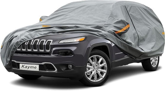 Kayme Heavy Duty SUV Car Cover Custom Fit Jeep Cherokee (2013-2025) Waterproof All Weather for Automobiles, Full Exterior Covers Sun Rain UV Protection.（Deliver About 3-10 Days）