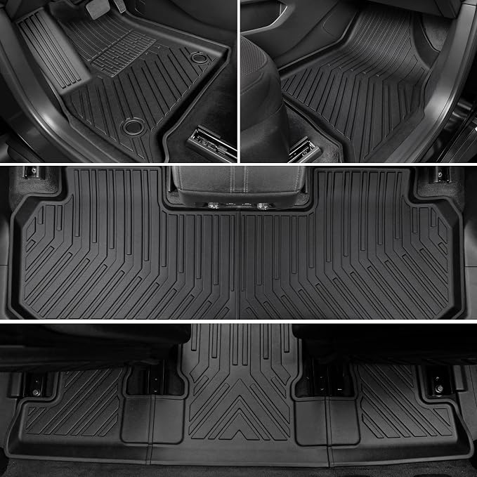 Floor Mats for Chevy Traverse 2018-2023, All Weather Floor Mats Trunk Cargo Liner with Backrest Protectors Accessories, Full Coverage Set (Fit 7 Seats)