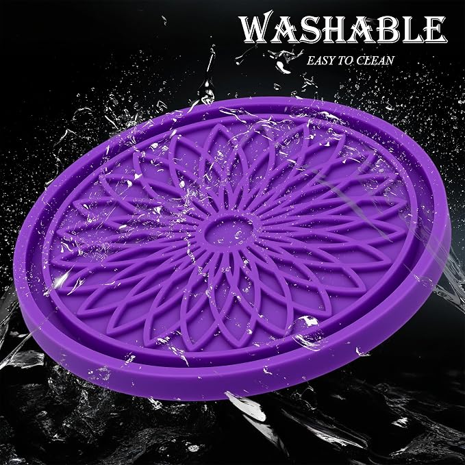 2-Pack Car Cup Holder Coaster Inserts, 2.75 Inch Non-Slip Silicone Liners, Shockproof Drink Holder Mat for Women Men, Universal Fit for Most Vehicles (Purple)