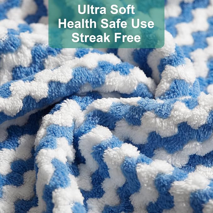 JOYMOOP Microfiber Cleaning Cloth, 5 PCS Kitchen Towels(10" x 10"), Absorbent Streak Free Lint Cleaning Cloths, Reusable and Washable Dish Rags with 12" and 10" Lazy Susan Organizer