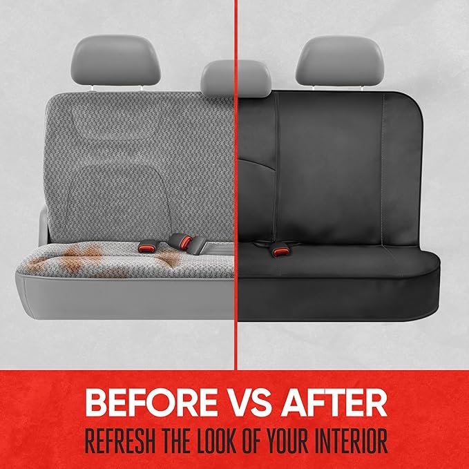 Motor Trend Neoprene Waterproof Seat Covers for Cars, Trucks, & SUV – Black & Gray Automotive Interior Protectors - Rear Split Bench Protector for Kids Dogs & Pets – Forros para Asientos de Carro