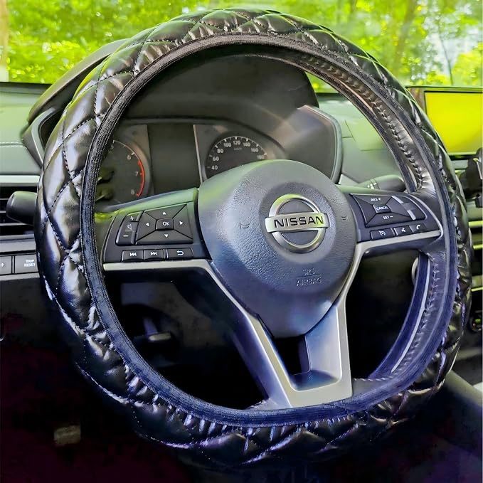 14-15 Inch Car Steering Wheel Cover, Breathable,Soft Non-Slip Steering Wheel Protector, for Most Cars, Trucks and SUV (LXHW)