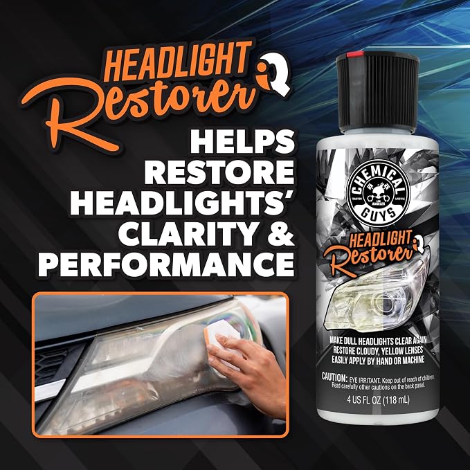 Chemical Guys Headlight Restoration and Ceramic Protection Kit | For yellowed and oxidized headlights, complete DIY system, DIY system to restore clarity and add ceramic protection