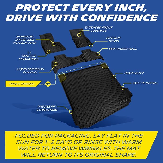 Michelin Vehicle Mats for 2019-2026 BMW X5 PHEV, 5 Seats, 4PCS | Not Fit 7 Seats/Luggage Compartment, Custom Fit, All-Weather TPE Accessories Floor&Trunk Mat Cargo Liner, Premier