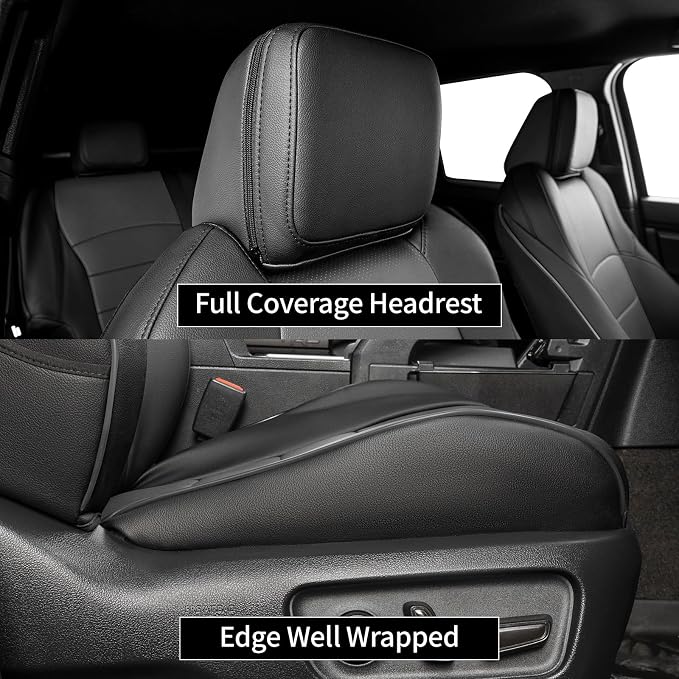 EKR Car Seat Covers Custom Fit for Toyota 4Runner(5 Seats) Full Set | for Toyota 4 Runner 2025-2026 Seat Covers for SUV Trucks,Airbag Compatible,Waterproof Pet-resistant,Faux Leather(Black/Gray)