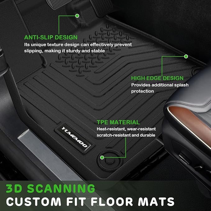 Floor Mats for 2025 Nissan Armada 8 Seats Upgrade Trunk Mat All Weather Floor Liners TPE Rubber Cargo Liner Fit for Nissan Armada 2025 Anti-Slip Full Set Automobile Mats Accessories