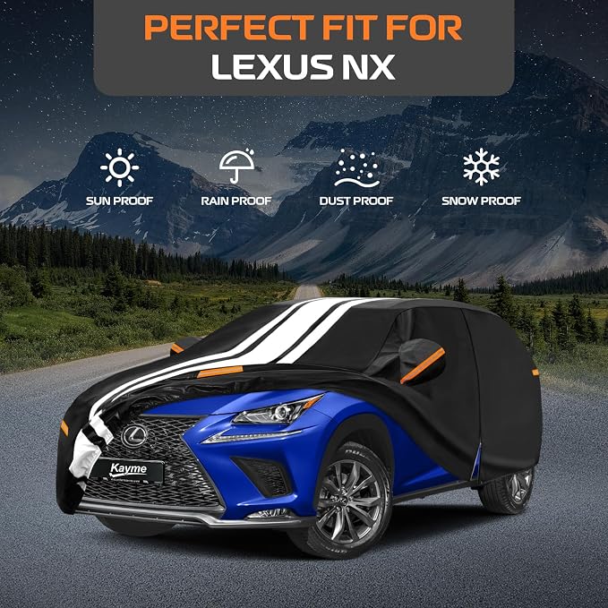 Kayme Lexus NX Car Cover Waterproof All Weather for Automobiles, Custom Fit for Lexus NX250 NX300 NX350 (2015-2026), Gift with Tape/Towel, Outdoor Full Exterior Cover Rain Snow Sun UV Protection.