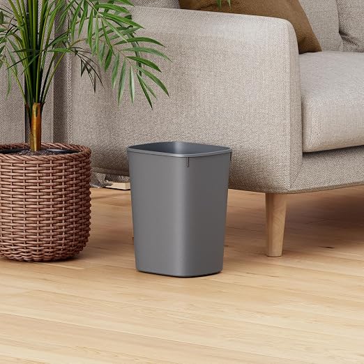 CEROELDA Small Bathroom Trash Can, 2.6 Gallon Slim Mini Garbage Can Small Trash Bin Plastic Waste Basket for Dorm Room, Bedroom, Office, Toilet (Grey)