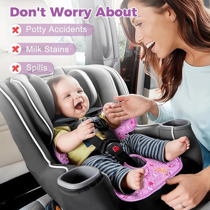 Car Seat Protector Cover, Waterproof Soft Piddle Pads for Toddlers Carseat, Travel-Friendly Universal Washable Potty Training Protector for Spills, Nappy Leaks (Mermaid, 2 Pack)