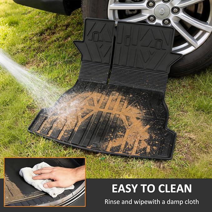 PROSHEVE Cargo Mat for Toyota RAV4 2019-2025 (Including Hybrid), Custom Fit TPE Trunk Liner with Seat Back Protector, All Weather Waterproof Anti-Slip Durable Odorless Easy Clean Cargo Mat for Pet