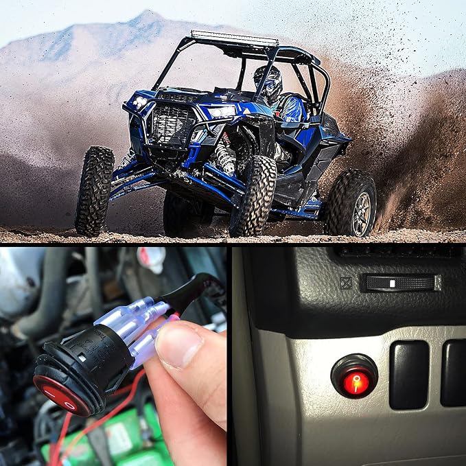 Nilight LED Light Bar Wiring Harness Kit - 2 Leads 14AWG Heavy Duty 12V On Off Switch Power Relay Blade Fuse for Off Road LED Work Light
