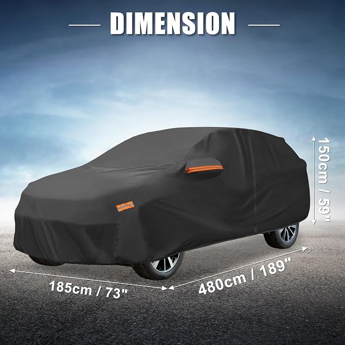 X AUTOHAUX Car Cover for Nissan X-Trail 2010-2025 210D-PU Outdoor Full Car Cover All Weather with Door Zipper for Waterproof Windproof Sun Rain Snow Protection