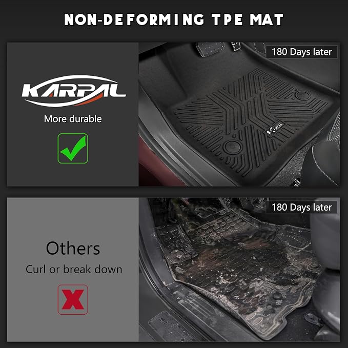 KARPAL Floor Mats for 2019-2025 2026 Chevy Blazer Gas Only (Not for EV & Trailblazer), All-Weather TPE Custom Fit Floor Liners Car Accessories