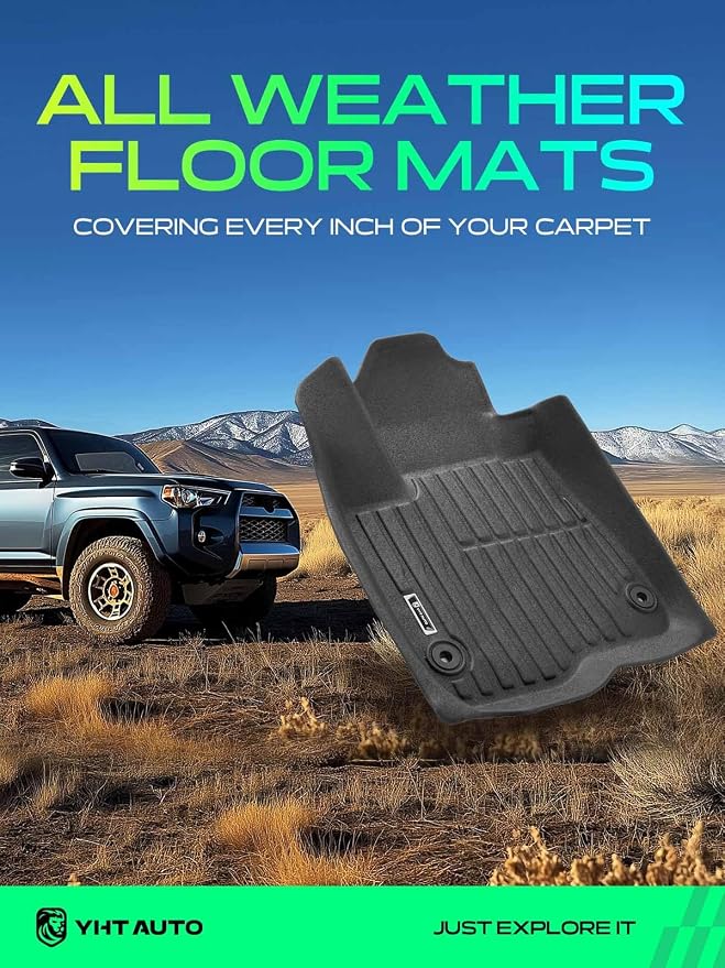YHTAUTO Automotive Floor Mats Compatible with Honda CR-V CRV 2023-2026 (Include Hybrid), TPE All Weather Car Mats Waterproof Anti-Slip Odorless Floor Liner, 1st & 2nd Row, Set of 3