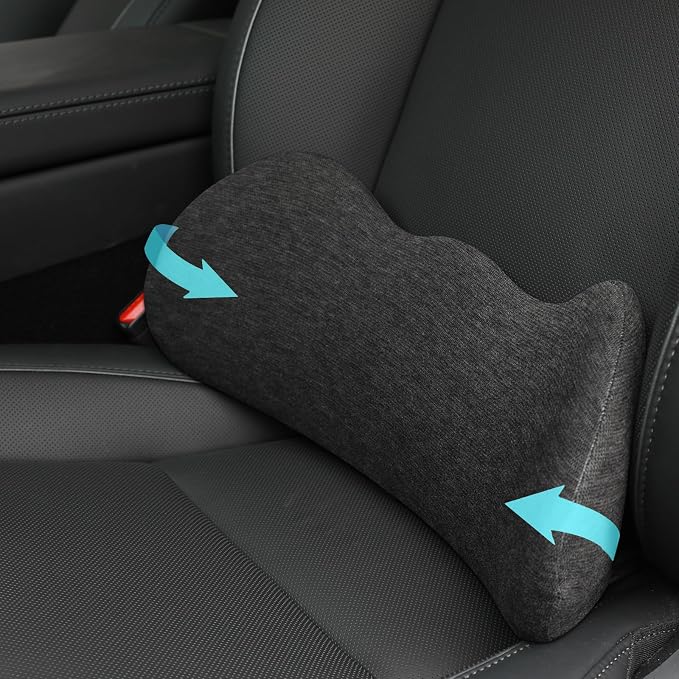 Lumbar Support Pillow for Car, Ergonomic Memory Foam Lumbar Pillow with Breathable Removable Washable Cover fit Car,Office Chair, Back Support for Relaxing & Comfort