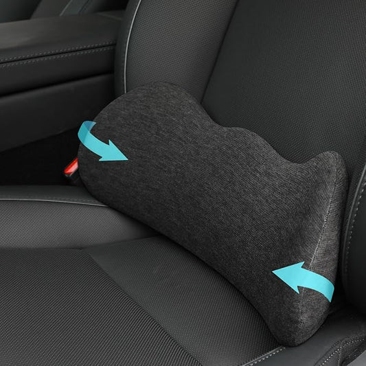 Lumbar Support Pillow for Car, Ergonomic Memory Foam Lumbar Pillow with Breathable Removable Washable Cover fit Car,Office Chair, Back Support for Relaxing & Comfort