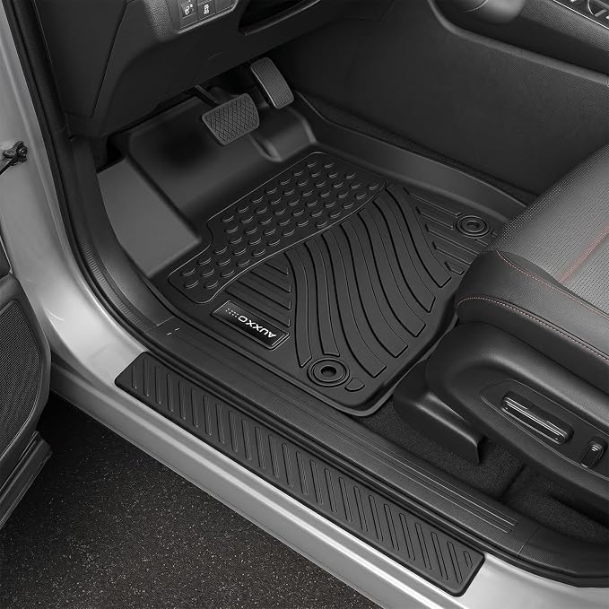 Auxko All Weather Floor Mats for 2026-2023 Honda CRV(Include Hybrid) Upper Cargo Mat with Backrest Mat & Door Sill Protecters TPE Liners Accessories Guard Odorless Anti-Slip Black