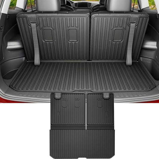 Cargo Mat & Backrest Mat Fit for Honda Pilot 2016-2025 2026 (No Elite) | All Weather Protection Cargo Liner with Backrest Mat Behind 3rd Row Back Seat Protector