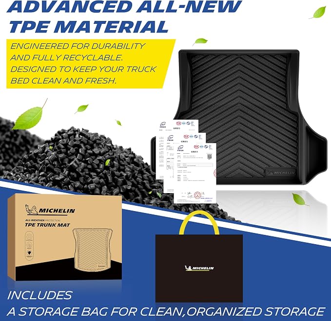 Michelin Vehicle Mats, All-Weather TPE Custom Fit Liner for 2011-2023 Dodge Charger RWD/Chrysler 300 (1 Piece), Premier
