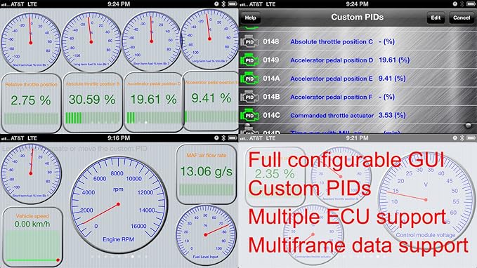 LELink^2 Configurable Auto On/Off Bluetooth Low Energy BLE OBD-II OBD2 Car Diagnostic Tool for iPhone/iPod/iPad and Android