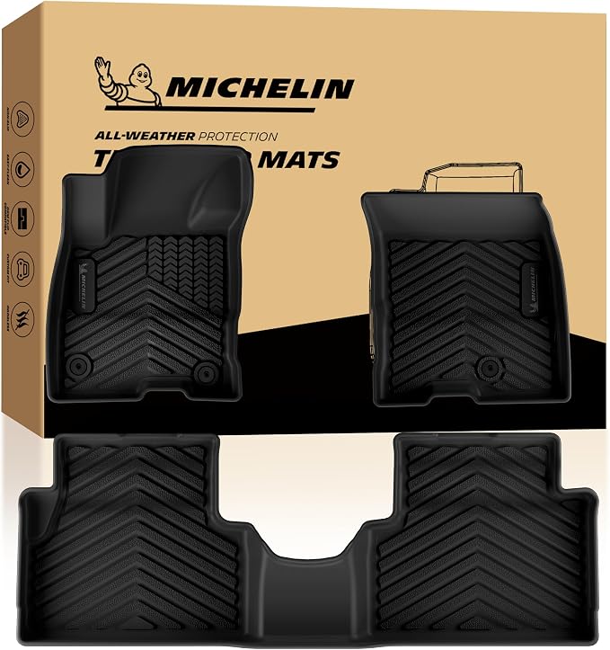 Michelin Vehicle Mats, All-Weather TPE Custom Fit Liner for 2022-2026 Ford Maverick Hybrid, Premier